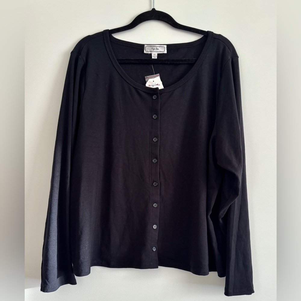 Hippie Rose Black Button Down Cardigan, Size 3X - NWT - Picture 3 of 9